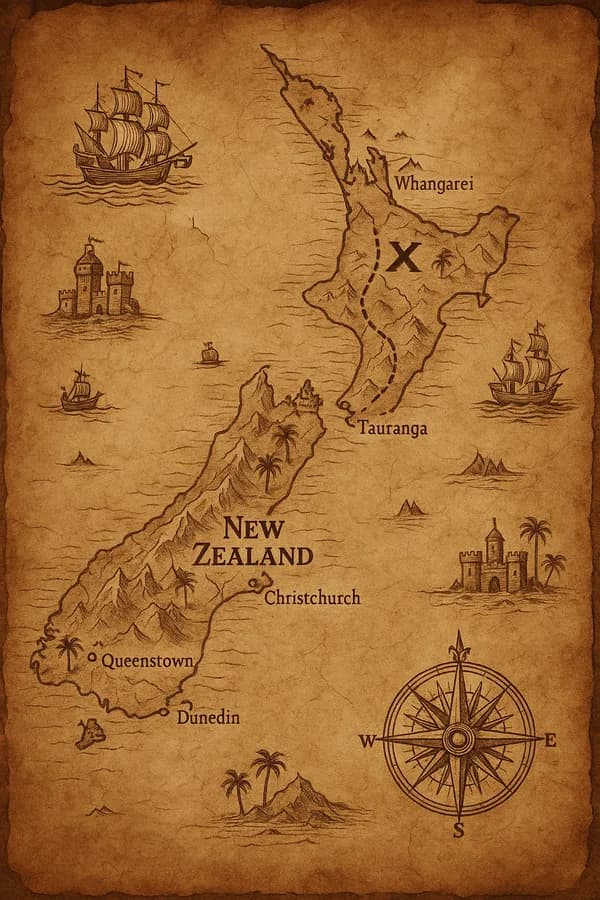 GPT image: Google Maps to Ancient Treasure Map - AI generated artwork with prompt